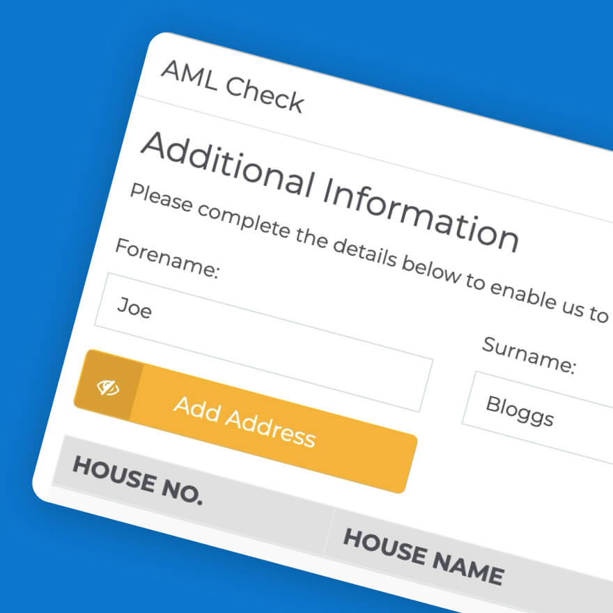 Anti-Money Laundering check form
