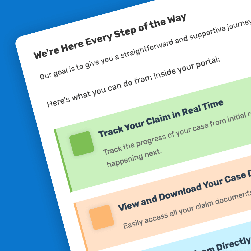 Initial user options in client portal