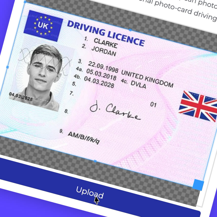 Personal ID being uploaded